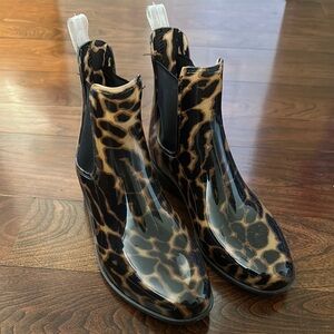 LAUREN Ralph Lauren: Leopard Print Ankle Rain Boots; size 7B; CLOSET CLEAR OUT!